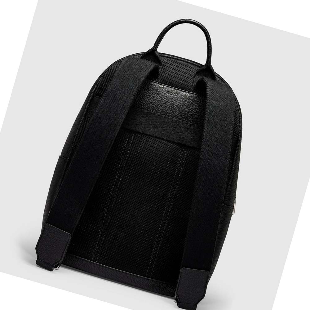 Men's Ecco Textureblock Full Backpacks Black | SG 682UZG